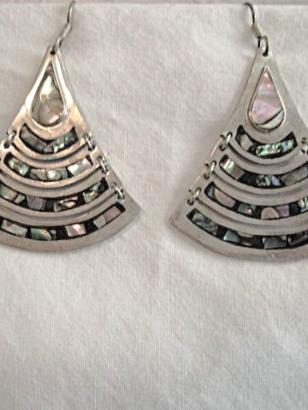 Sterling Silver 925 Abalone Inlay Earrings Mexico TD-46